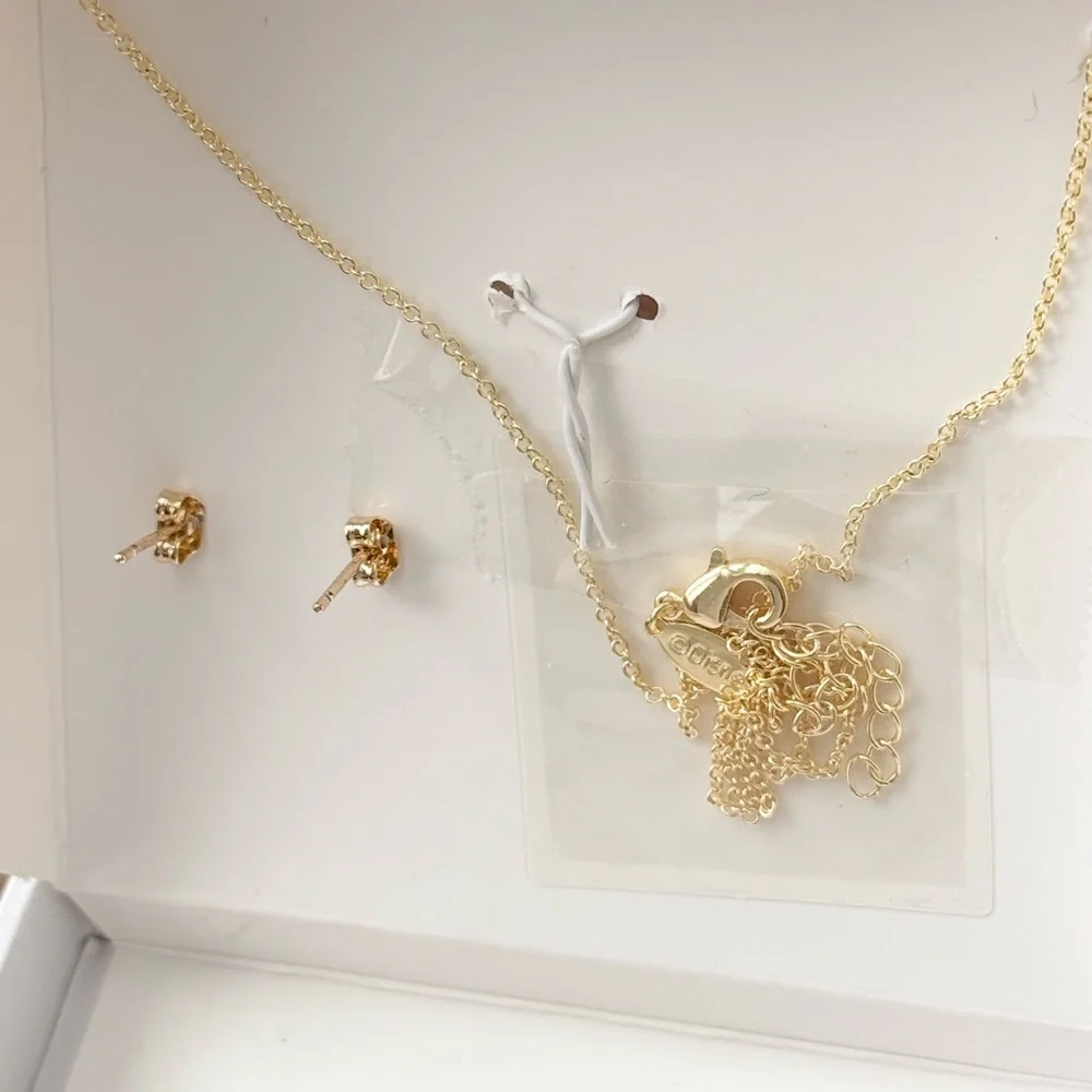 Disney Mickey Mouse Gold-Tone Necklace Pendant and Earrings Set - Picture 3 of 4